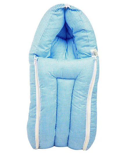 Baybee Cotton Bed Cum Portable Baby Sleeping Bag - Blue