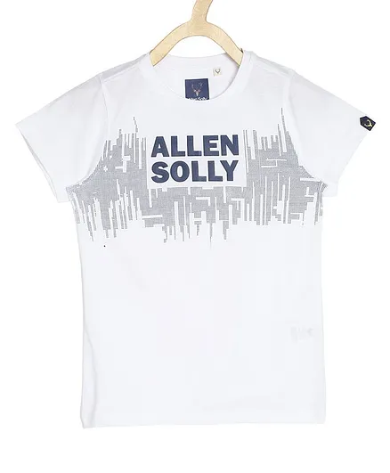 Allen Solly Juniors Half Sleeves Brand Name Printed Tee - White