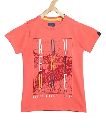 Allen Solly Juniors Half Sleeves Adventure Print Tee - Pink
