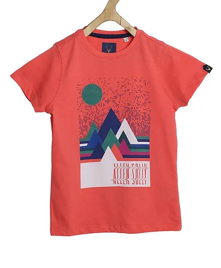 Allen Solly Juniors Half Sleeves Printed Tee - Pink