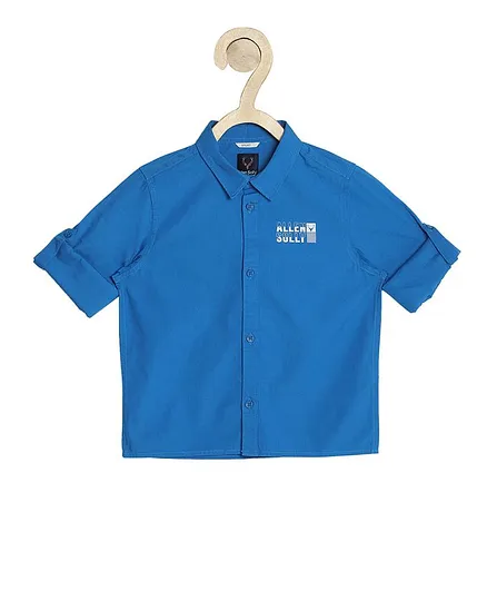 Allen Solly Juniors Full Sleeves Solid Shirt - Blue