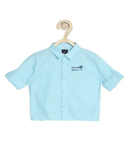 Allen Solly Juniors Full Sleeves Solid Shirt - Light Blue