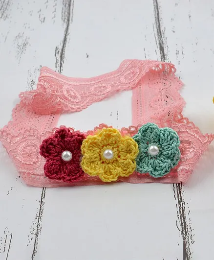 Love Crochet Art Popins Flower Detailing Headband - Multi Colour