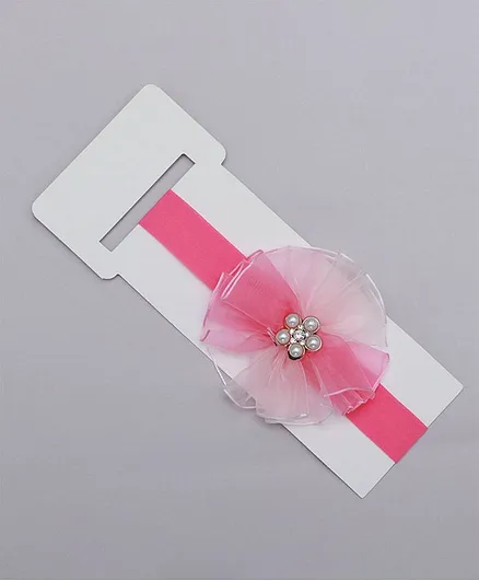 TMW Kids Dual Color Pearl Flower Detailing Headband - Pink