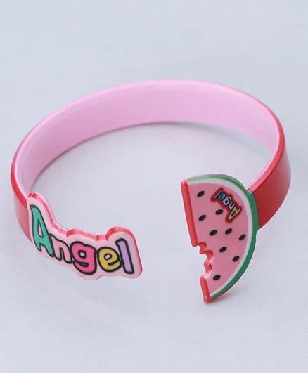 TMW Kids Adjustable Watermelon Fruit Bangle Cuff Bracelet - Red