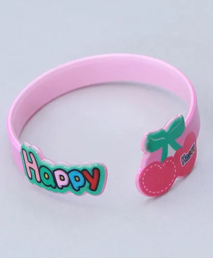 TMW Kids Adjustable Cherry Fruit Bangle Cuff Bracelet - Pink