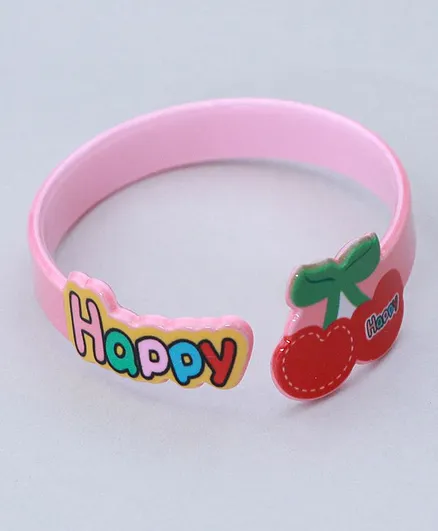 TMW Kids Adjustable Cherry Fruit Bangle Cuff Bracelet - Red