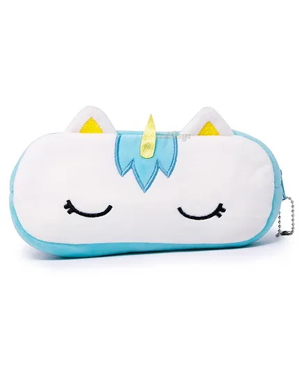 Fiddlerz Fur Pencil Pouch - Blue White
