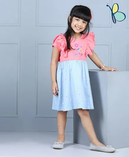 Hola Bonita Half Sleeves Frock - Pink