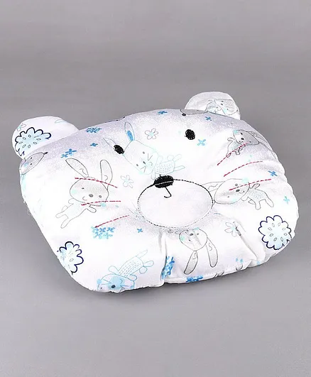 Mee Mee Bear Shape Baby Pillow - Blue White