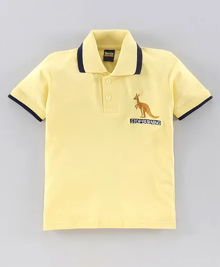 Nottie Planet Short Sleeves Kangaroo Patch Tee - Yellow