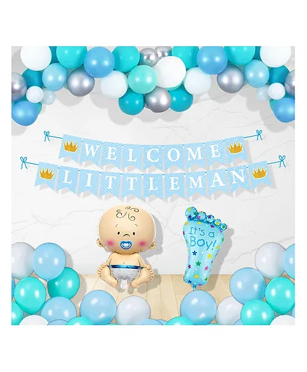 Untumble Baby Boy Welcome Decorations Blue - Pack of 7