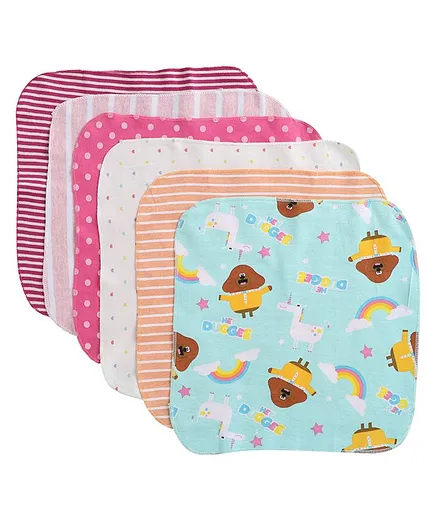 BUMZEE Assorted Print Pack Of 6 Napkins - Pink