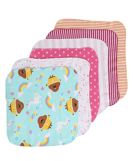 BUMZEE Polka Dotted & Striped Pack Of 6 Napkins - Multi Color