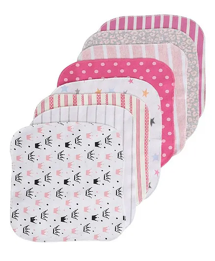 BUMZEE Assorted Print Pack Of 6 Napkins - Pink