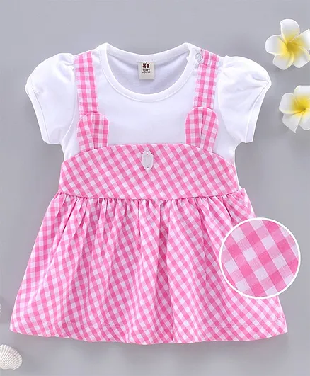 ToffyHouse Frock with Flutter Sleeves Tee - Pink
