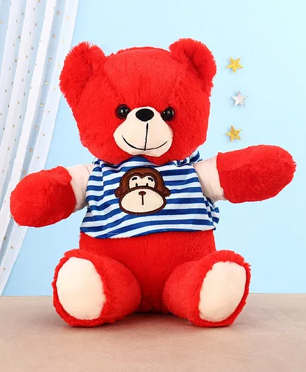 Chun Mun Teddy Bear Soft Toy Red - Height 30 cm