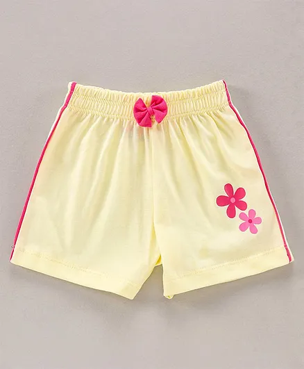 Ojos Mid Thigh Length Shorts - Yellow