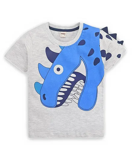 Ojos Half Sleeves Tee Dino Print - Melange