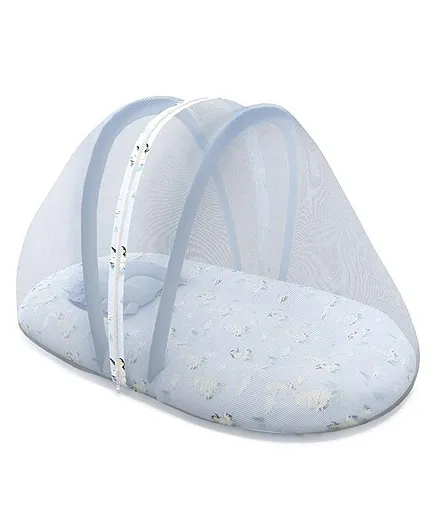 Fancy Fluff Mosquito Net with Mattress Set Arctic Print - Blue