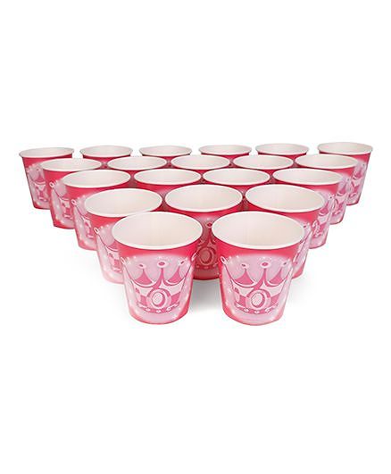 Karmallys Paper Cups Pack of 20 Crown Print - Pink