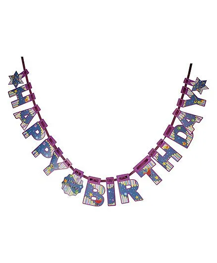 Karmally's Die Cut Birthday Banner - Purple