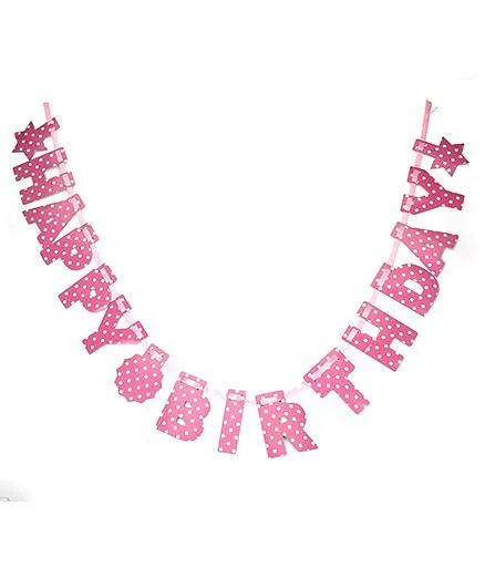 Karmallys Die Cut Birthday Banner - Pink