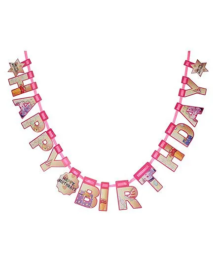Karmally's Die Cut Birthday Banner - Pink