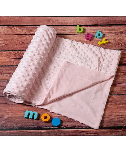 Baby Moo Plain Double Sided Bubble Blanket - Pink