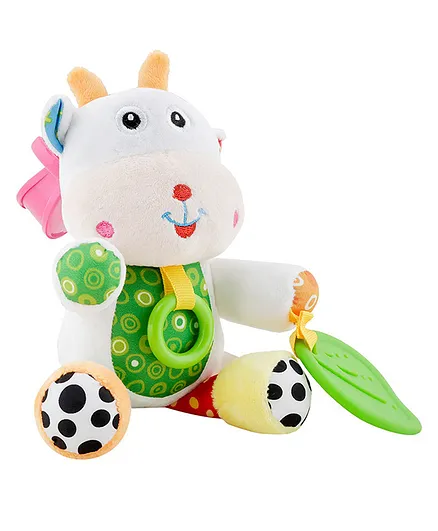 Baby Moo Calf Pulling Toy With Teether - Multicolour