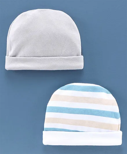 Ben Benny Printed & Solid Baby Cap White - Diameter 12 cm
