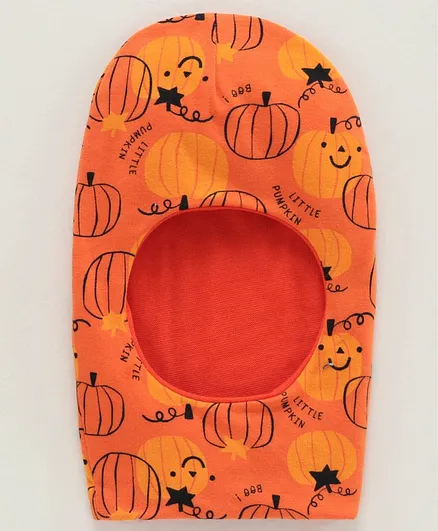Ben Benny Reversible Monkey Cap Pumpkin Print Orange - Diameter 10.5 cm
