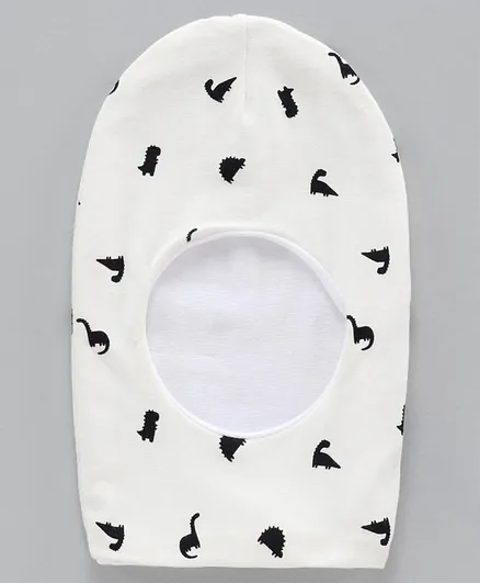 Ben Benny Monkey Cap Dino Print White - Diameter 10.5 cm