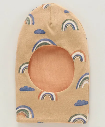 Ben Benny Monkey Cap Rainbow Print Beige - Diameter 10.5 cm