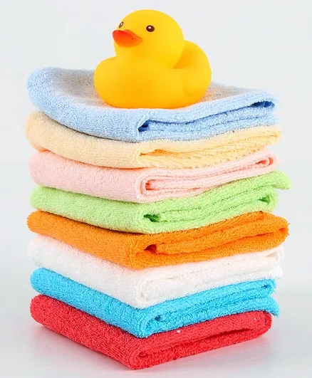 Ben Benny Wash Cloth With Rubber Duck Pack of 8 - Multicolor