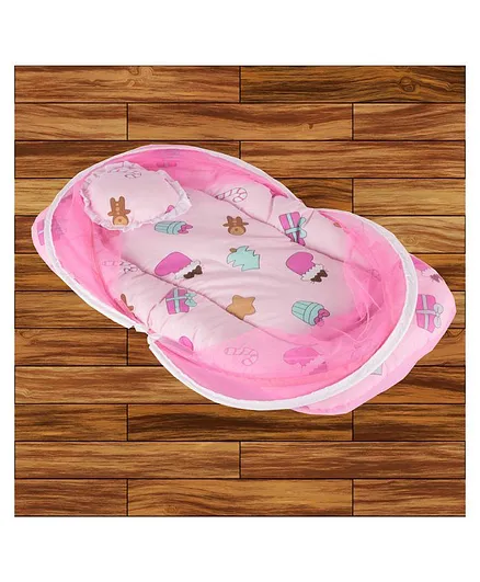 Mittenbooty Mosquito Net with Mattress - Pink