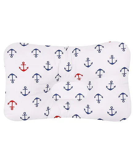 Kicks & Crawl Navy Dock Pillow - White