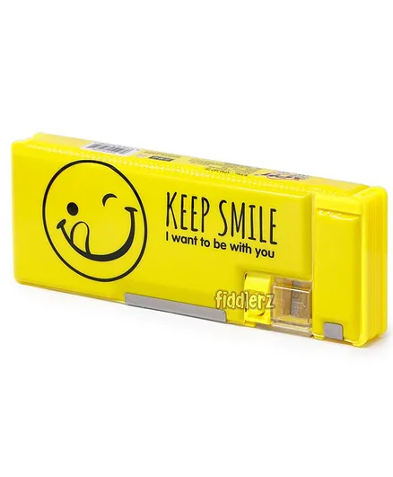 Fiddlerz Pencil Box Smiley Print - Yellow