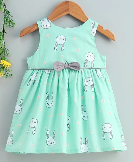 Yellow Duck Sleeveless One Piece Dress - Blue
