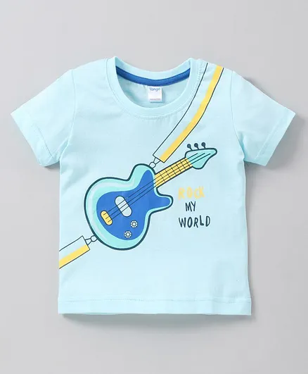 Tango Half Sleeves T-shirt Guitar Print - Blue