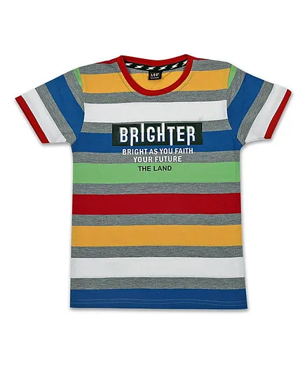 LEO Striped Half Sleeves Tee - Multi Color