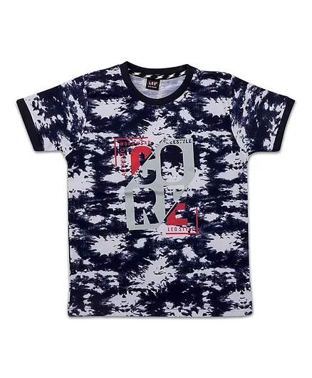 LEO Printed Half Sleeves Tee - Blue