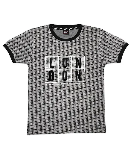 LEO Printed Half Sleeves Tee - Blue
