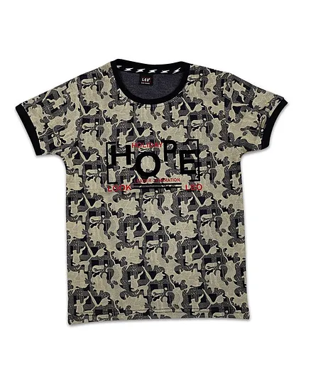 LEO Hope Printed Half Sleeves Tee - Blue