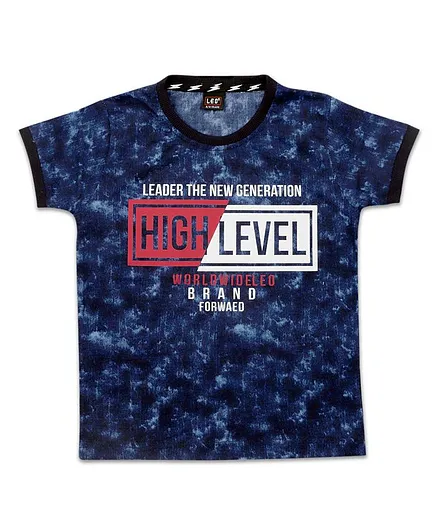 LEO Half Sleeves High Level Print Tee - Blue