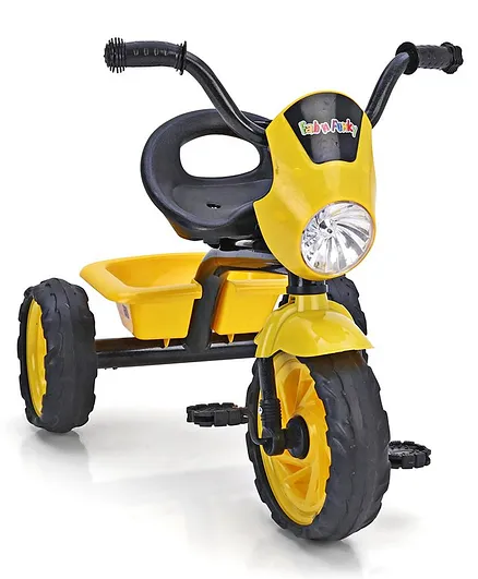 Tricycle With Rear Basket - Yellow