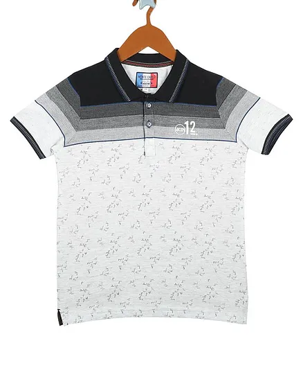 Monte Carlo Half Sleeves Printed T-Shirt - Black Grey