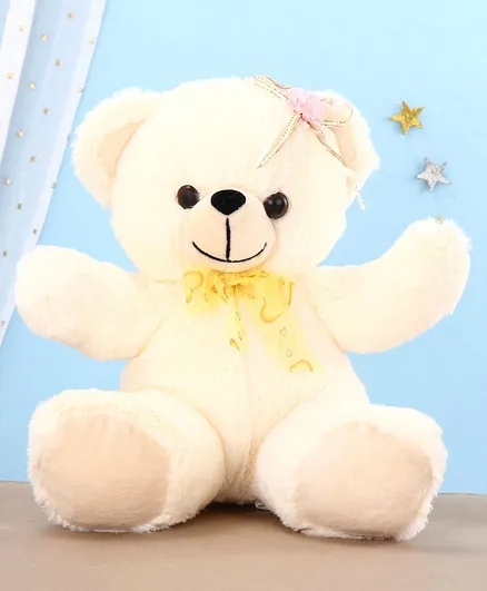 Funzoo Angel Bear Flower Applique Teddy Soft Toy Cream- Height 26 cm