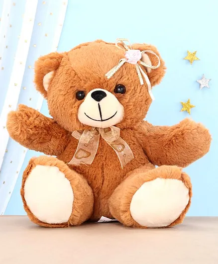 Funzoo Angel Bear Flower Applique Teddy Soft Toy Dark Brown - Height 26 cm