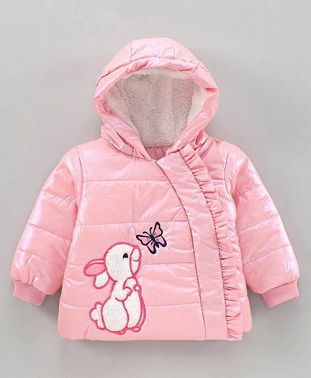 Babyoye Full Sleeves Hooded Jacket - Pink
